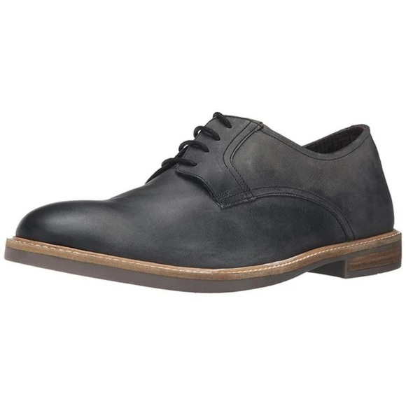 BEN SHERMAN Birk Plain Toe Distressed Mens Shoe Black 10.5